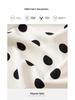 Women's Korean Style Polka Dot Chiffon Long Sleeve Shirt, Trendy White Spring Top