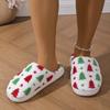 Fashion Christmas Tree Women Slippers Gingerbread Winter Warm Slides Couple Houseshoes Men Bedroom Flat Soft Sole Home Shoes for Gift