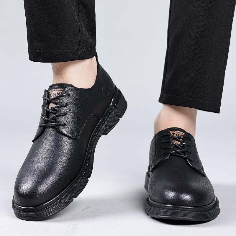 Fashion British Style Korean Version Low Top Work Shoes for Men Fashion Casual New Designer Spring Autumn Leather Dress Shoes Man