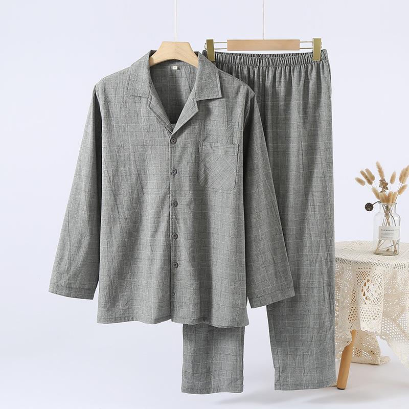 Couple Pajamas Pure Cotton Spring Women's Loungewear Cotton Set Spring and Autumn Casual Loose Men's Two-piece Set