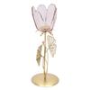 Hestia Single Stem Candle Holder With Blush Pink Glass On Gold Base