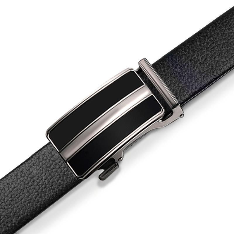 Men's Belt New Versatile Cowhide Trousers Belt Middle-aged and Young Trendy Automatic Buckle Business Casual Trousers Belt Men