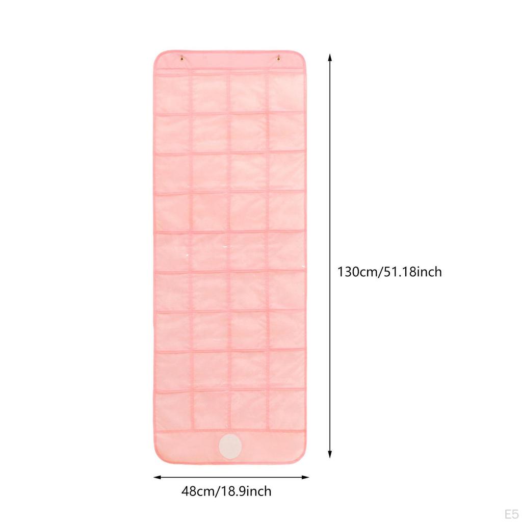 Classroom Pocket Chart Hanging Organizer Pink Household Organization Clear Pockets for