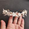 SLBRIDAL Handmade Ins Style Luxury Rhinestone Crystal Porcelain Flower Bridal Tiara Wedding Bridesmaids Crown Women Hair Jewelry
