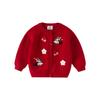 DAVE&BELLA Disney IP Girls' Red Knitted Cardigan