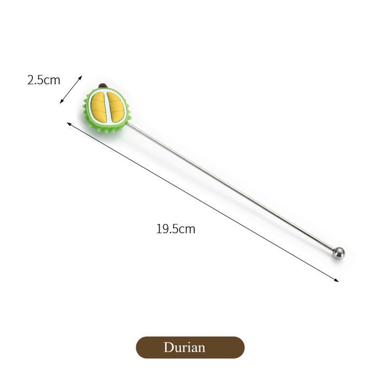 Silikonová hlava ovoce Nerezová míchací tyč Dlouhá rukojeť Koktejlové nápoje Míchací tyčinky Mixér Barové náčiní Muddler Barové doplňky