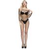 Sex Underwear Long Sleeve Mesh Off Shoulder Uniform Temptation Open Gear One-piece Stockings Large Mesh Leaking Breast