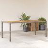 VidaXL Garden Table and Acacia Wood Top, Dining Table, Meal Table, Outdoor Patio Terrace Furniture, Grey 365542