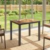 Patio Dining Table Expandable Outdoor Dining Table Acacia Wood Top 80-120 Cm Natural and Black