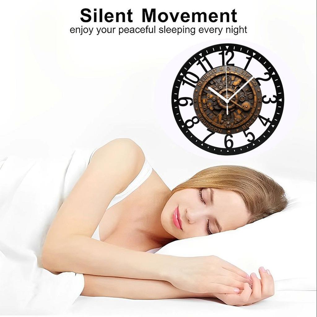 25cm Circular Iron Wall Clock with a Vintage Washing Machine Wringer