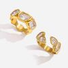 Stainless Steel Fashion Ring with Zircon Detail for Elevated Looks and Daily Styling, Single Piece Giftable Jewelry