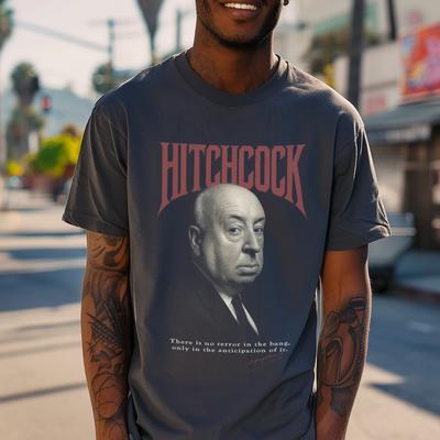 Vintage Hitchcock T-Shirt | Alfred Hitchcock Retro Grafik-T-Shirt für Filmfans