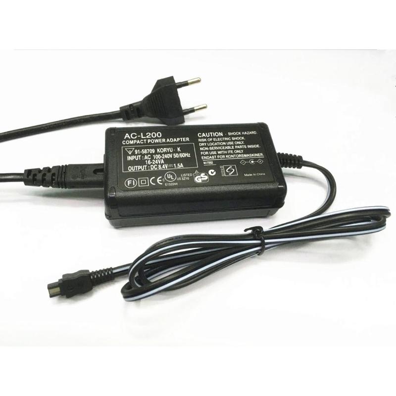 Сетевой адаптер-зарядное устройство AC-L200 для Sony Handycam DCR-HC21, DCR-HC26, DCR-HC28, DCR-HC30, DCR-HC32, DCR-HC36, DCR-HC38, DCR-HC42 US