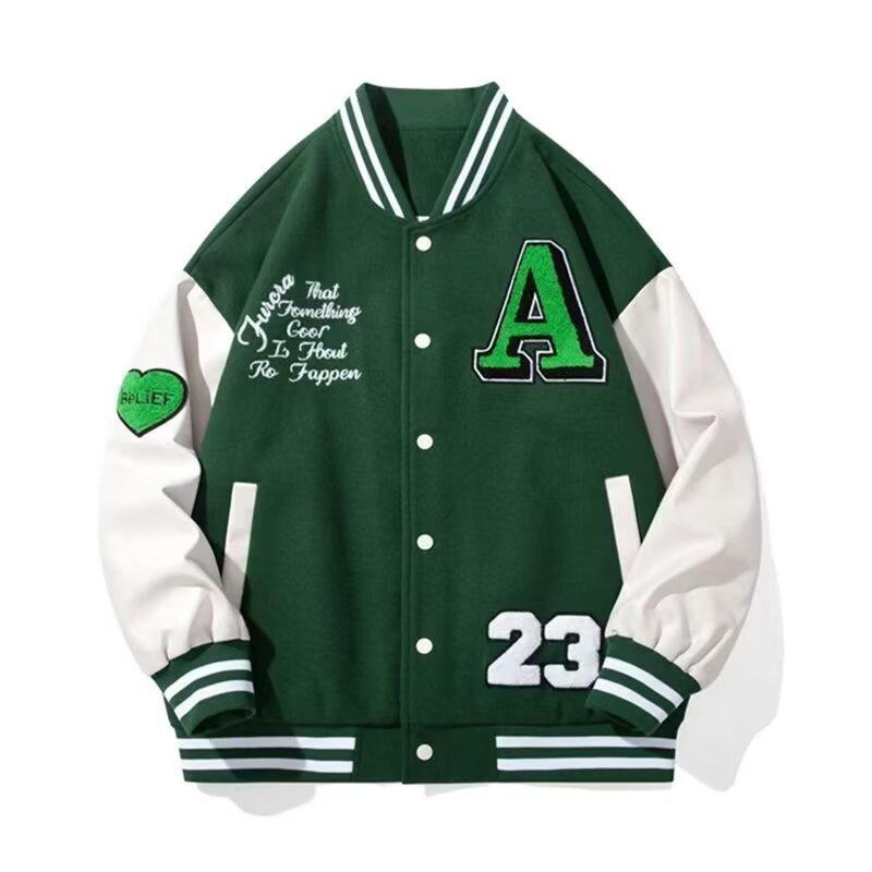 

Мужская куртка весна и осень верхняя одежда бейсбольный воротник одежда повседневная куртка мужская XXXL зелёный