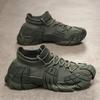 New fly-woven socks shoes men's casual sports shoes running shoes dad shoes splicing breathable thick-soled muffin shoes