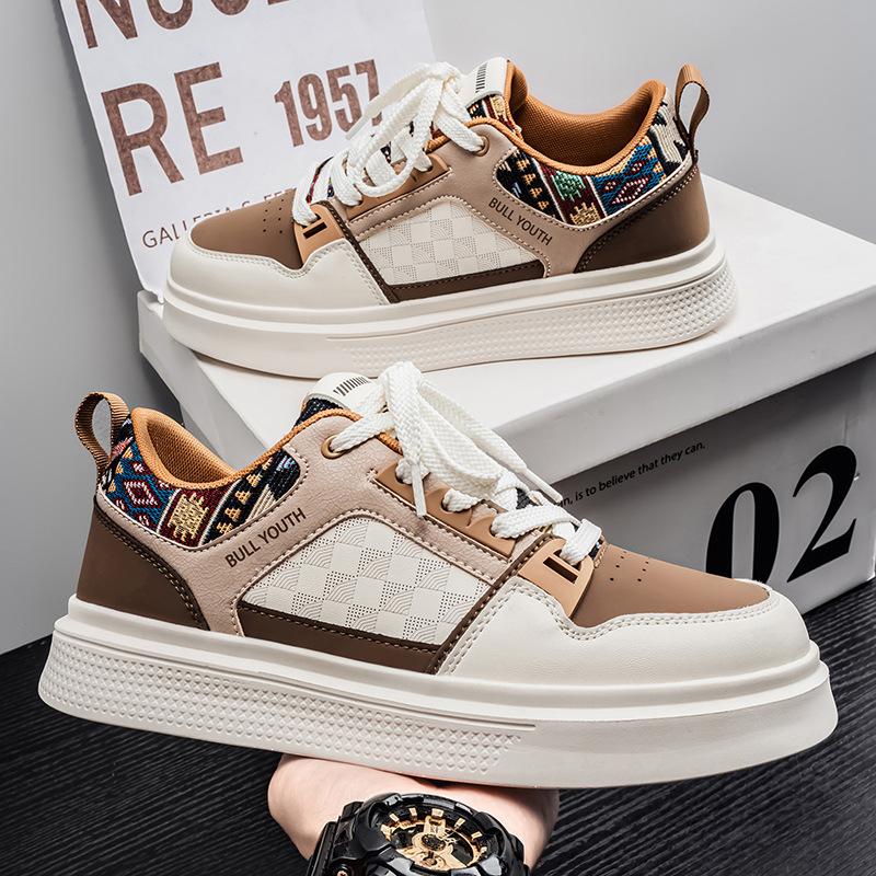 Spring Men's Vulcanized Shoes 2026 New Trendy Fashion Casual Sports Thick Soled Height Raising Low Cut Comfortable Casual Shoes