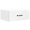 Wall Mounted Nightstand Set 2 pcs High Gloss White Engineered Wood
