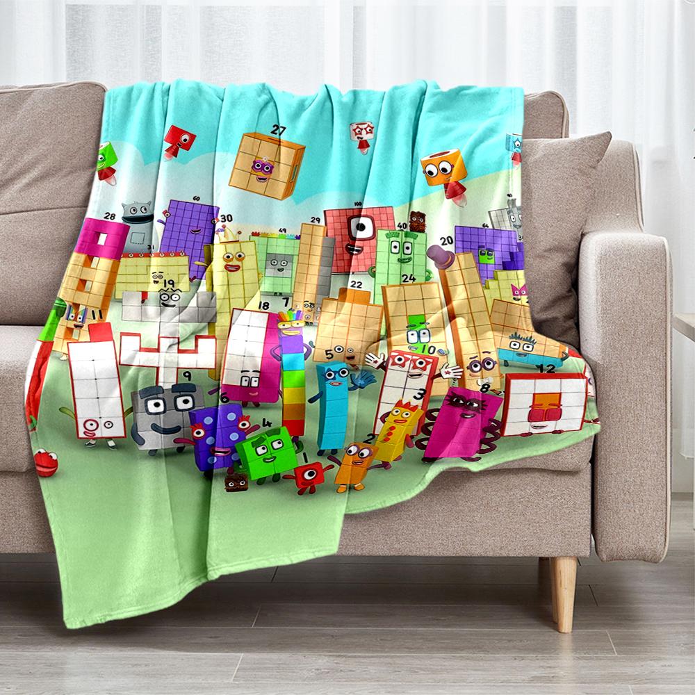 Coperta stampata a tema Numberblocks - Perfetta per divano, letto, viaggi e uso all'aperto | Lavabile in lavatrice, accogliente e resistente.