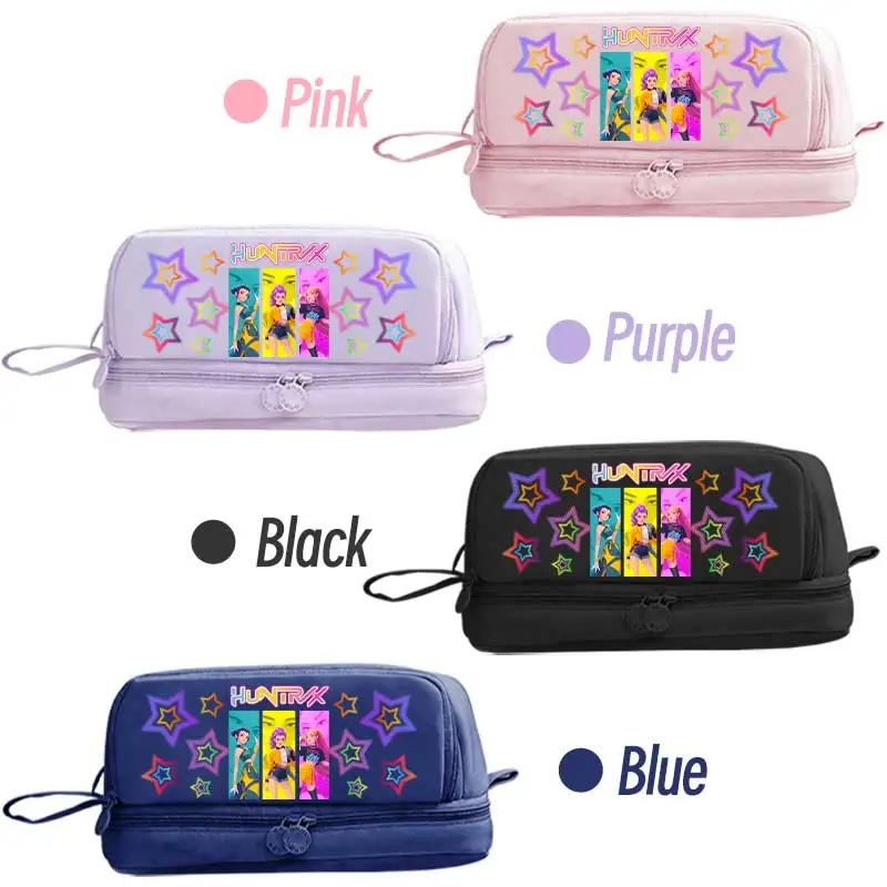 Double-layer Learning Stationery Bag Gift Girl Group Shoulders Bag For K-Pop Cartoon Pencil Case Stationery Bag Anime
