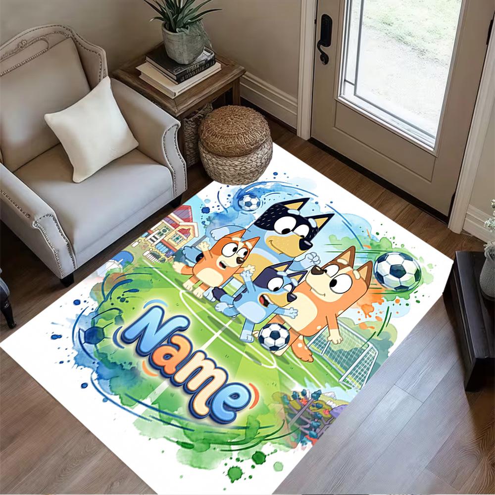 Soccer Fun Friends Personalized Name Floor Mat Design for Hallway Decorate room Outdoor Study room Anti-slip Rug Office home decor Gift for Festivals