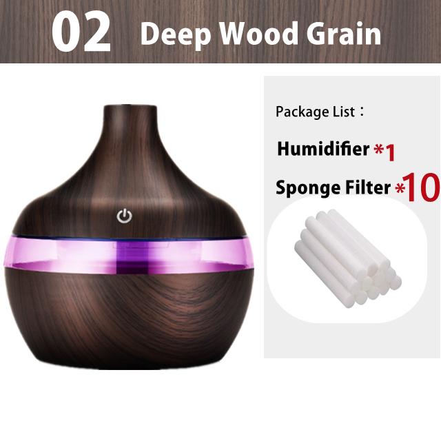 Usb 300ml nawilżacz powietrza elektryczny dyfuzor zapachowy mgła olej z ziaren drewna aromaterapia Mini przenośny modny do samochodu domowy samochód