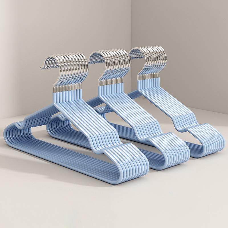 10pcs Metal Traceless Non-slip Clothes Hangers Durable Strong Anti-slip Clothes Racks Household Space Saver Organization Bedroom