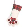 Craft Holiday Hanging Paw Shaped Fireplace Ornaments Christmas Stockings Decoration Pet Supplies