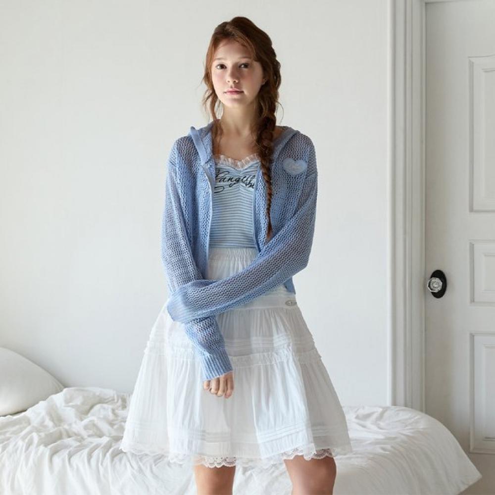 Egoist Mesh Heart Zip Up Hoodie  Es2okg02 