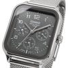 Casio Standard Round Rectangle Multi-Function Analog Men's Watch 24-Hour Display Metal Mesh Band Gray