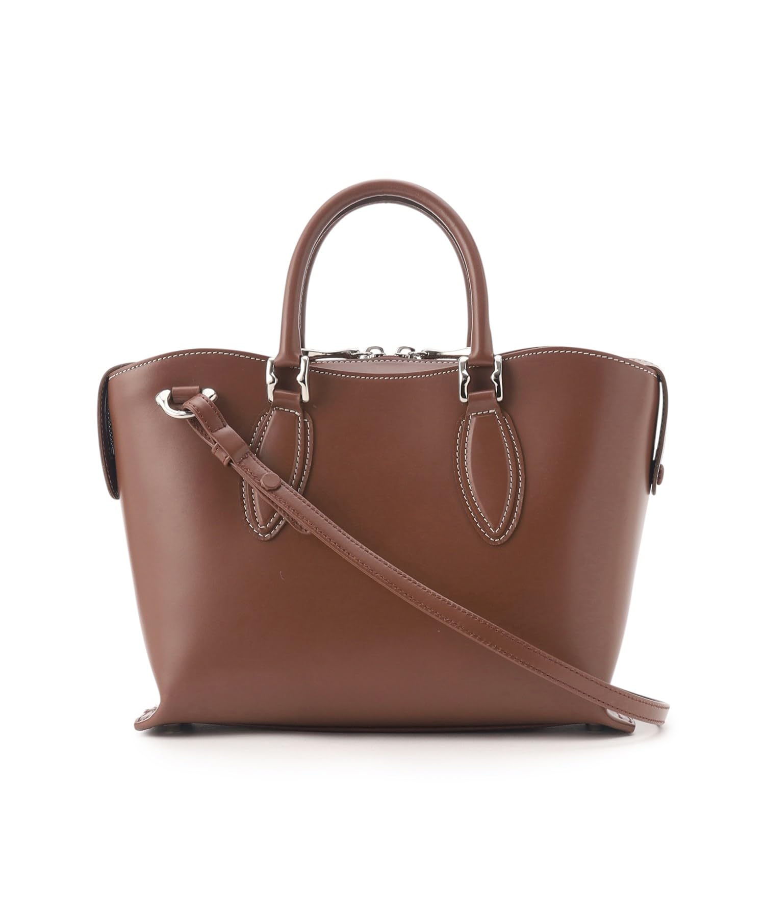 

Toff Loadstone Coupe Tote Shoulder Smooth One Chocolate x White & Bag, Bag, Handbag, Leather, Size, шоколадний