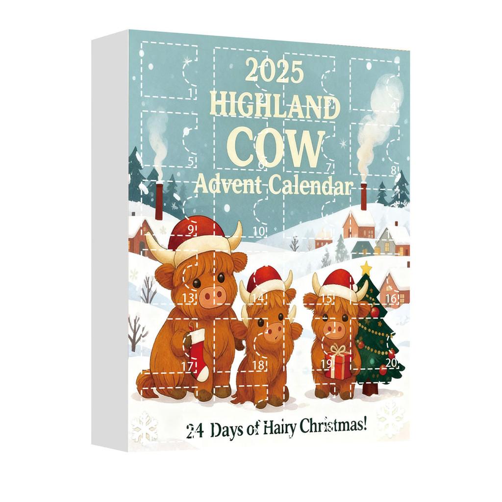 Christmas Blind Box Highland Cattle Series Acrylic Holiday Decorations For Festive Tree Ornaments And Gifts