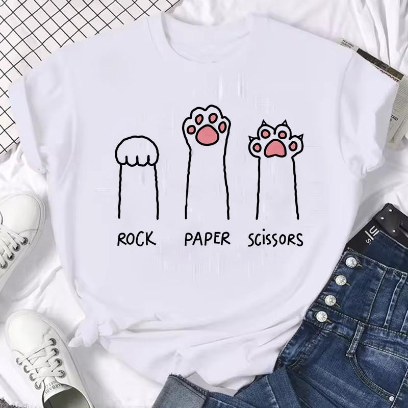 Women Unisex Graphic Tshirt Streetwear Harajuku Graphic Ulzzang Tshirt Funny Cute Cat Vintage Tee Shirt Aesthetic Y2k Tops FeUnisex