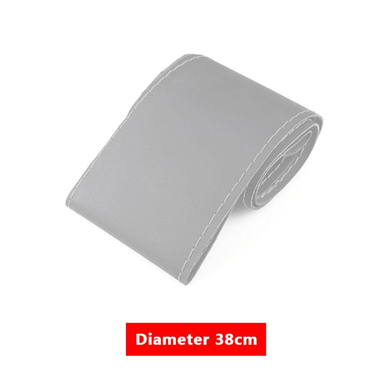 38cm DIY Car Steering Wheel Braid Cover Microfiber Leather Needles And Thread Soft Non-slip Auto Interior Accessories Kits