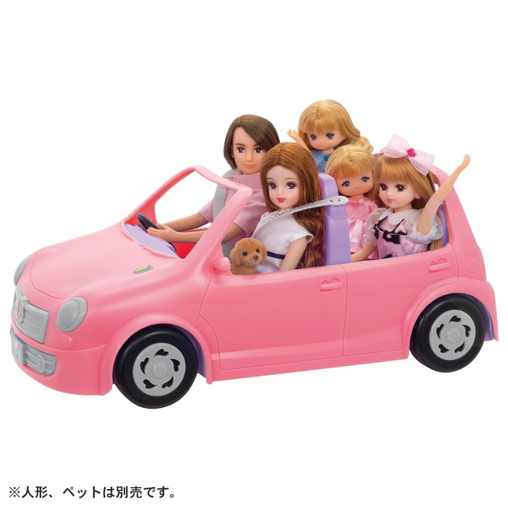 Takara Tomy Licca-chan LF-04 Everyone Out Licca-chan Family Car Dress-Up Pretend Play Toy for Ages 3 and Up