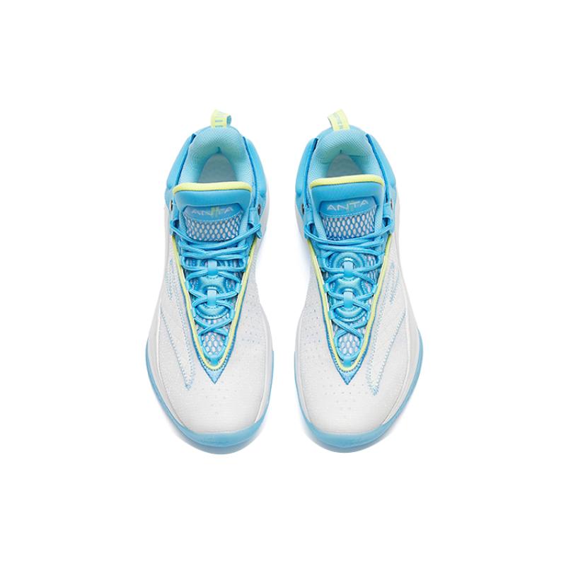 Anta KT8 Basketball Shoes Men's High Top Anta White/Clear Spring Blue/Sunshine Yellow Sneakers 112241101-1