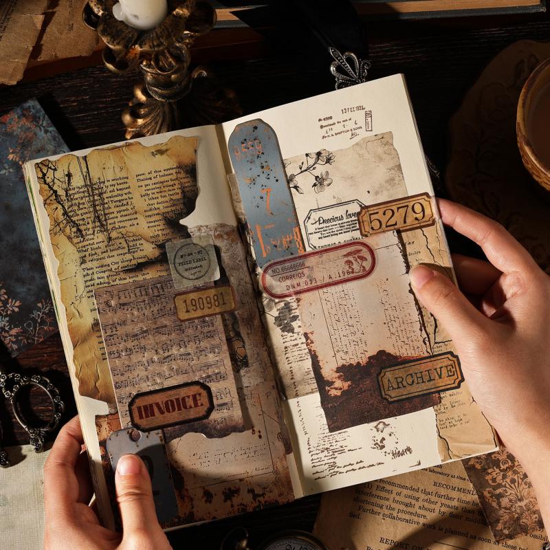 10 Stück Vintage Rosttextur Große Hintergrundaufkleber Retro Ästhetik Für Scrapbooking Journal Planer Basteln