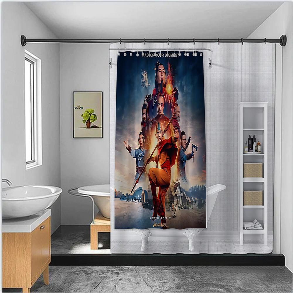 Classic Anime Avatar The Last Airbender Shower Curtain Waterproof Polyester Fabric Paint Bath Curtain Bathroom Decor Curtain