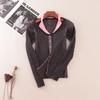 Fake Two-Piece Split Slim Fit Halter Knit Cardigan Gradient New Long Sleeve Foreign Trade Original Order Top Women