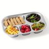 4/5-Compartments Divided Dinner Tray 304 Stainless Steel Deepened Divided Dinner Plate with Lid School Food Plate Student