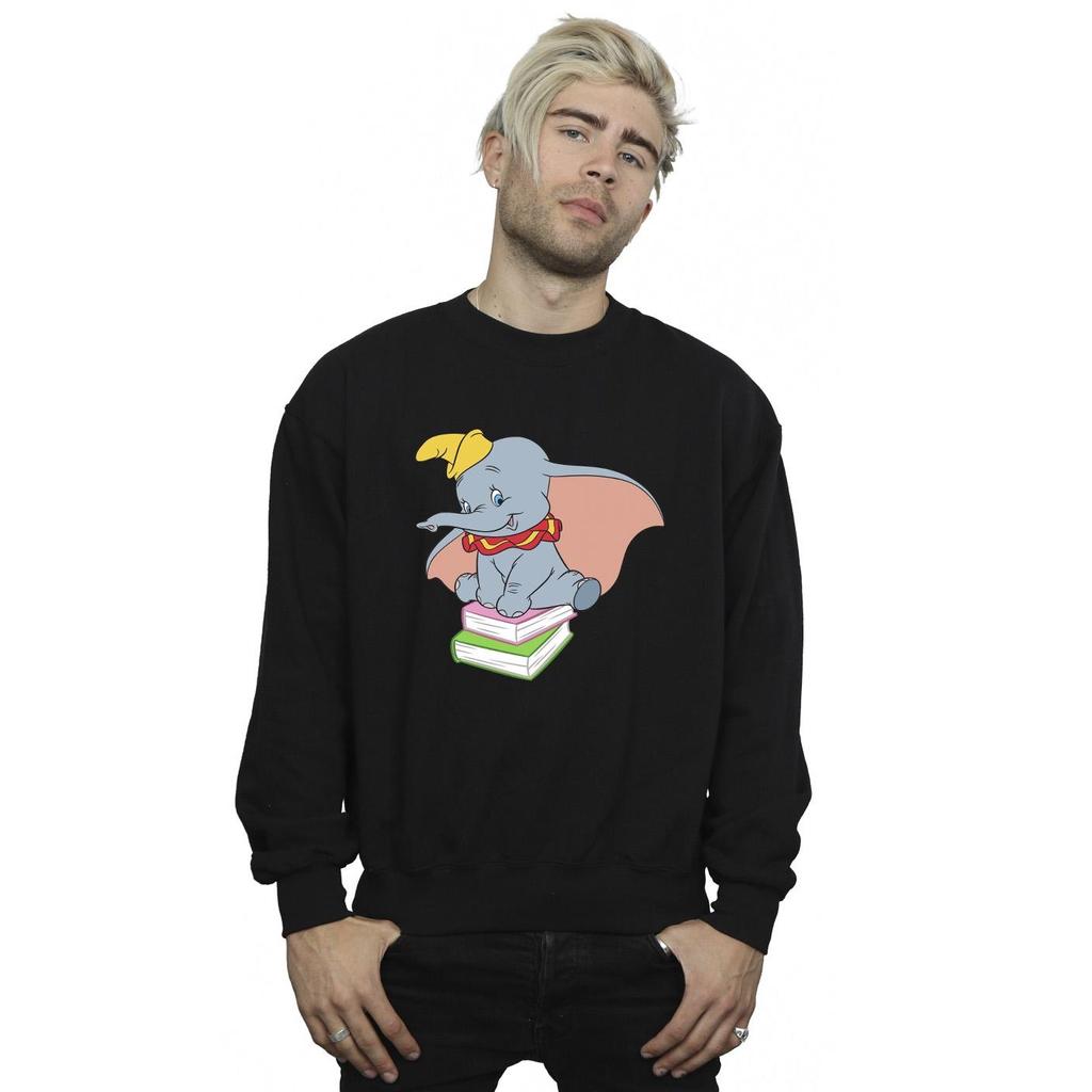 Disney Mens Dumbo Sitting On Books Sweatshirt