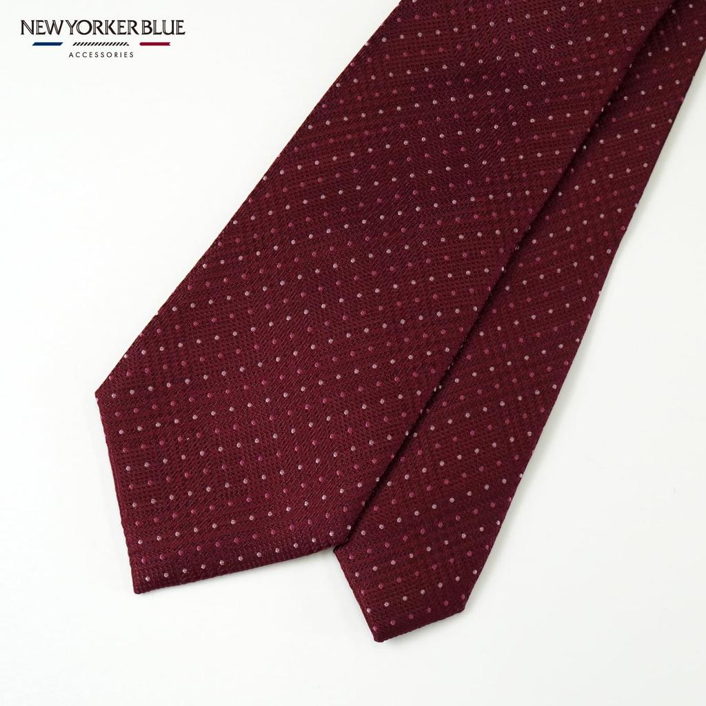 [New Yorker Blue] Polka Dot Tie NB922516 Red, One Size Fits All, Business Suit Style, Gift