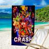 proof beach towel with a Crash Bandicoot pattern - soft,absorbent,quick-drying,machine washable - perfect for swimming,camping,bathing