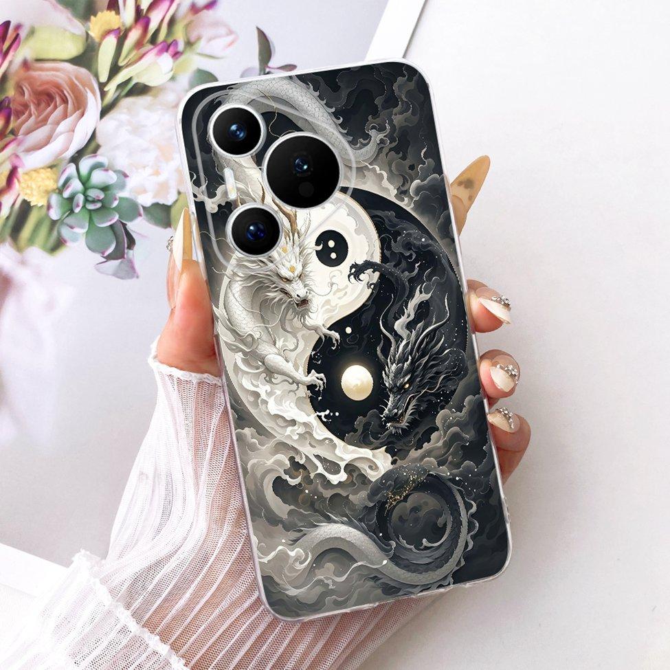 For Huawei Pura 70 Clear Case Aesthetic Luxury Cute Fashion Flowers Funny Painted Casing For Huawei ADY-LX9 ADY-AL00