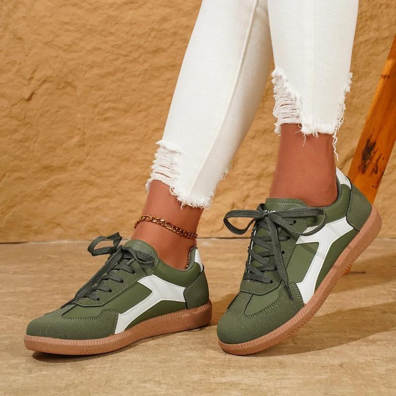 Fashion Women Sneakers New Fashion Mix Color Flat Sneakers Women Spring Autumn Comfort Causal Shoes Woman Lace Up Flat Plus Size Loafers