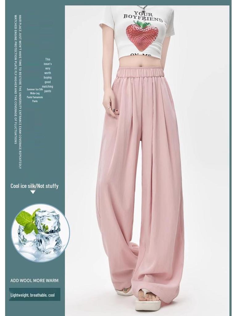 Women's High Waist Cotton Linen Wide Leg Pants - Plus Size, Casual Slimming, Spring/Summer