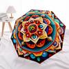 1pc Mandala Artwork Auto-Fold Umbrella with One-Touch Open/Close - 8 Reinforced Ribs for Windproof Stability,  Yy251118132