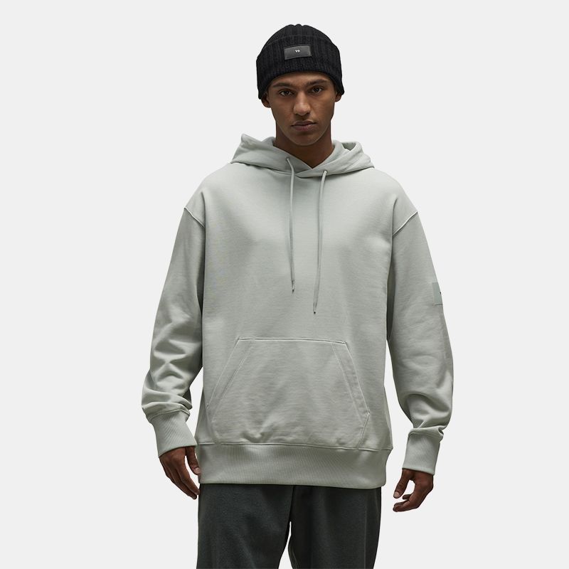 Y-3 Minimalist Hoodie Classic Small Logo Loose Long Sleeve Sweatshirt Unisex Hoodies Light-Gray IP7699