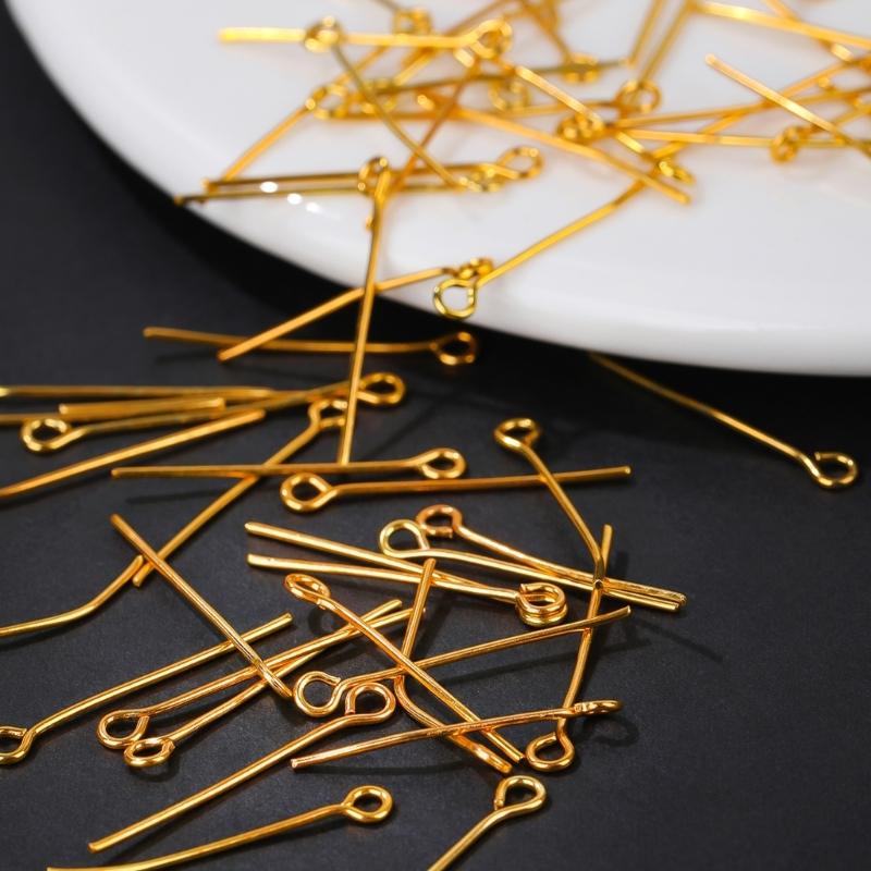 200pcs 9 Shaped Crafting Eye Head Pins For Jewelry Making High Strength Metal Components For Necklace Earrings