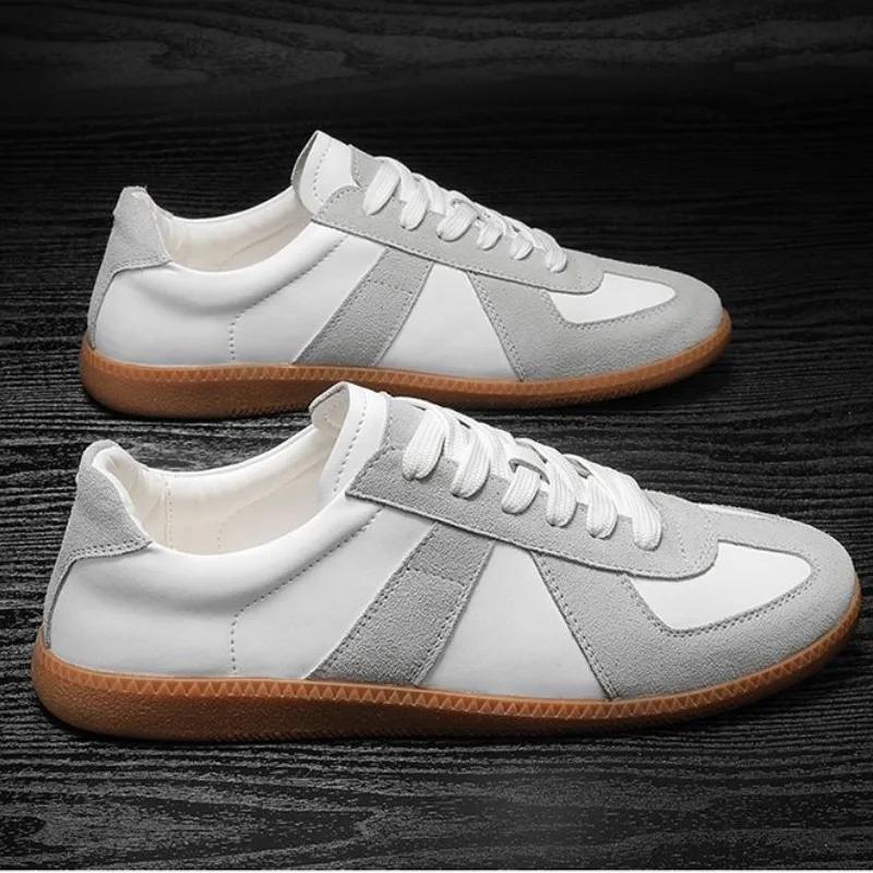 Módní Patchworkové Vintage Ležérní Sportovní Boty pro Muže Kožené Turistické Tenisky Ženy Platforma Chůze Atletická Obuv Unisex Bílé Mokasíny