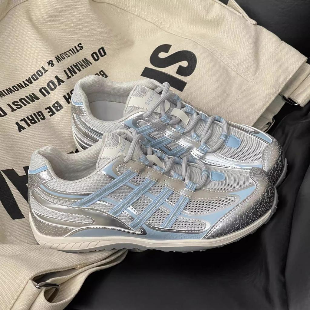 Mesh Breathable Leather Forrest Gump Shoes Women's Small Inner Height Increase Women's Shoes 2025 Summer New Sports and Leisure Board Shoes